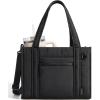 image:imageBAGSMART Boxy Tote Bag for Women Crossbody Bag with Zipper Crush Bow Purses for Travel Work CollegeBlack