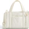 image:imageBAGSMART Boxy Tote Bag for Women Crossbody Bag with Zipper Crush Bow Purses for Travel Work CollegeWhite