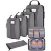 image:imageBAGSMART Compression Packing Cubes 6 PCS Packing Cubes for Suitcases Travel Bags Organizer for Luggage Lightweight Packing Cube for Travel EssentialsGrey