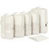 image:imageBAGSMART Compression Packing Cubes for Travel Durable Travel Cubes for CarryOn Suitcase 6 Set Cuise Ship Travel Essentials 1L3M1SShoe Bag GreyLight Beige