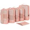 image:imageBAGSMART Compression Packing Cubes for Travel Durable Travel Cubes for CarryOn Suitcase 6 Set Cuise Ship Travel Essentials 1L3M1SShoe Bag GreyOrange
