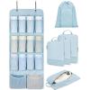 image:imageBAGSMART Hanging Compression Packing Cubes for Closet Organizers And Storage 6 Set Suitcase Organizer Bags Set Cruise Travel Essentials for Women  Hanging Compression Packing Cubes for WomenLight Blue