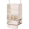 image:imageBAGSMART Hanging Packing Cubes for Travel Hanging Shelves for Suitcases Organizers Compression 4 Shelf Closet Organizers Travel Shelves for Cruise Ship EssentialsBeigeLargeWidth 173