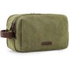 image:imageBAGSMART Toiletry Bag for Men Canvas Travel Toiletry Organizer Dopp Kit Waterresistant Shaving Bag for Toiletries AccessoriesGreyLargeGreen