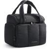 image:imageBAGSMART Toiletry Bag for Women with DualPadded Handles Puffy Lightweight Makeup Bag for Makeup Accessories Brushes Set TravelSized Container CamelJet Black