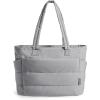 image:imageBAGSMART Tote Bag for Women Lightweight Puffy Tote Bag with Compartments Shoulder Bag Handbag for Travel Work Gym  Lightweight Puffy Quilted for Travel WorkLight Gray