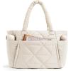 image:imageBAGSMART Tote Bag for Women Puffer Tote Bag with Zipper Large Quilted Shoulder Bag with Compartments for Travel Work GymAbeige