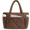 image:imageBAGSMART Tote Bag for Women Puffer Tote Bag with Zipper Large Quilted Shoulder Bag with Compartments for Travel Work GymCoffee