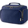 image:imageBAGSMART Travel Toiletry Bag for Women Cosmetic Bag Makeup Bag Organizer with Handle Travel Bag for Toiletries Travel Accessories Full Sized ContainerNavy