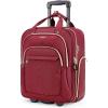 image:imageBAGSMART Underseat Carry On Luggage Airline approved16inch Small Underseater Softside Travel Suitcase with Wheels Lightweight Overnight Rolling Carryon Luggage for Women Men WeekenderBlackRed