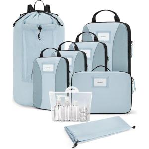 image:imageBAGSMART Compression Packing Cubes 6 PCS Packing Cubes for Suitcases Travel Bags Organizer for Luggage Lightweight Packing Cube for Travel EssentialsBlue