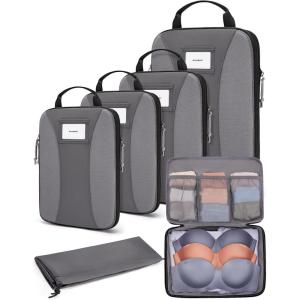 image:imageBAGSMART Compression Packing Cubes 6 PCS Packing Cubes for Suitcases Travel Bags Organizer for Luggage Lightweight Packing Cube for Travel EssentialsGrey