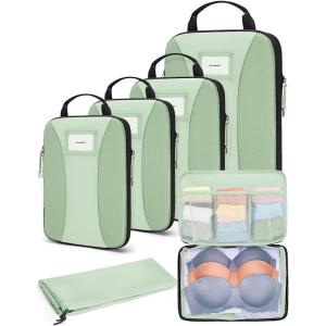 image:imageBAGSMART Compression Packing Cubes 6 PCS Packing Cubes for Suitcases Travel Bags Organizer for Luggage Lightweight Packing Cube for Travel EssentialsKohlrabi Green