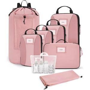 image:imageBAGSMART Compression Packing Cubes 6 PCS Packing Cubes for Suitcases Travel Bags Organizer for Luggage Lightweight Packing Cube for Travel EssentialsPink