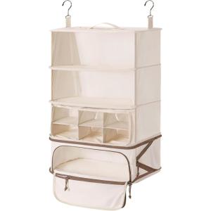 image:imageBAGSMART Hanging Packing Cubes for Travel Hanging Shelves for Suitcases Organizers Compression 4 Shelf Closet Organizers Travel Shelves for Cruise Ship EssentialsBeigeLargeWidth 173