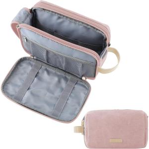 image:imageBAGSMART Toiletry Bag for Men Canvas Travel Toiletry Organizer Dopp Kit Waterresistant Shaving Bag for Toiletries AccessoriesGreyLargePink