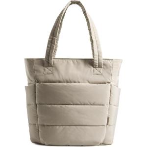 image:imageBAGSMART Tote Bag for Women Lightweight Puffy Tote Bag with Compartments Shoulder Bag Handbag for Travel Work Gym  Lightweight Puffy Quilted for Travel WorkLight Tan