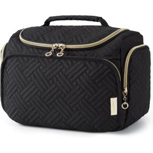 image:imageBAGSMART Travel Toiletry Bag for Women Cosmetic Bag Makeup Bag Organizer with Handle Travel Bag for Toiletries Travel Accessories Full Sized ContainerBlack