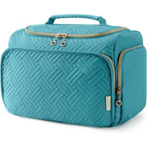 image:imageBAGSMART Travel Toiletry Bag for Women Cosmetic Bag Makeup Bag Organizer with Handle Travel Bag for Toiletries Travel Accessories Full Sized ContainerBlue