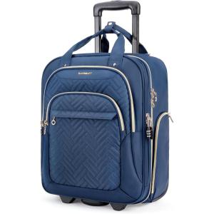 image:imageBAGSMART Underseat Carry On Luggage Airline approved16inch Small Underseater Softside Travel Suitcase with Wheels Lightweight Overnight Rolling Carryon Luggage for Women Men WeekenderBlackBlue