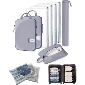image:imageBAGSMART Wet Dry Bags 5 Pack Travel Bags Reusable for Swimsuits BeigeGrey
