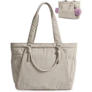 image:imageBAGSMART Yoga Tote Bag for Women with Knotted Handle Lightweight Pilates Bag with Yoga Mat Holder Gym Bag for Work Travel  for 156 Laptop for 40oz Tumbler Waterproof amp Durable Yoga Mat Bag Carrier 23L Handbag Shoulder Sling BagBrown