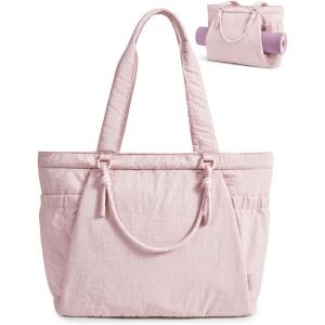 image:imageBAGSMART Yoga Tote Bag for Women with Knotted Handle Lightweight Pilates Bag with Yoga Mat Holder Gym Bag for Work Travel  for 156 Laptop for 40oz Tumbler Waterproof amp Durable Yoga Mat Bag Carrier 23L Handbag Shoulder Sling BagBaby Pink