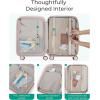 image:imageBAGSMART Carry On Luggage 22x14x9 Airline Approved with Spinner Wheels Travel TSA Approved 100 PC Hard Shell Suitcases 20 Inch Expandable Luggage with TSA Lock Dark Sea GreenAtlas Pink