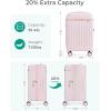 image:imageBAGSMART Carry On Luggage 22x14x9 Airline Approved with Spinner Wheels Travel TSA Approved 100 PC Hard Shell Suitcases 20 Inch Expandable Luggage with TSA Lock Dark Sea GreenAtlas Pink