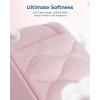 image:imageBAGSMART Travel Makeup Bag 2Piece Puffy Quilted Cute Make Up Bag Cosmetic Bags for Women Large WideOpen Toiletry Pouch Gifts for Toiletries Accessories Travelling Essentials PinkPink