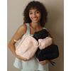 image:imageBAGSMART Travel Makeup Bag 2Piece Puffy Quilted Cute Make Up Bag Cosmetic Bags for Women Large WideOpen Toiletry Pouch Gifts for Toiletries Accessories Travelling Essentials PinkPink