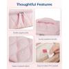 image:imageBAGSMART Travel Makeup Bag 2Piece Puffy Quilted Cute Make Up Bag Cosmetic Bags for Women Large WideOpen Toiletry Pouch Gifts for Toiletries Accessories Travelling Essentials PinkPink