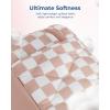 image:imageBAGSMART Travel Makeup Bag 2Piece Puffy Quilted Cute Make Up Bag Cosmetic Bags for Women Large WideOpen Toiletry Pouch Gifts for Toiletries Accessories Travelling Essentials PinkCheckered Khaki