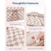 image:imageBAGSMART Travel Makeup Bag 2Piece Puffy Quilted Cute Make Up Bag Cosmetic Bags for Women Large WideOpen Toiletry Pouch Gifts for Toiletries Accessories Travelling Essentials PinkCheckered Blue
