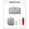 image:imageBAGSMART Travel Makeup Bag for Women Portable Waterresistant Cosmetic Case Puffy Padded Make Up Organizer Pouch Open Flat Toiletry Bag for Toiletries Brushes Pink19Tranquil Gray