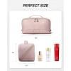 image:imageBAGSMART Travel Makeup Bag for Women Portable Waterresistant Cosmetic Case Puffy Padded Make Up Organizer Pouch Open Flat Toiletry Bag for Toiletries Brushes PinkPink