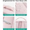 image:imageBAGSMART Travel Makeup Bag for Women Portable Waterresistant Cosmetic Case Puffy Padded Make Up Organizer Pouch Open Flat Toiletry Bag for Toiletries Brushes Pink02Baby Pink