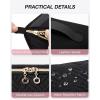 image:imageBAGSMART Travel Makeup Bag for Women Portable Waterresistant Cosmetic Case Puffy Padded Make Up Organizer Pouch Open Flat Toiletry Bag for Toiletries Brushes PinkBlack