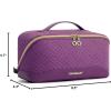 image:imageBAGSMART Travel Makeup Bag for Women Portable Waterresistant Cosmetic Case Puffy Padded Make Up Organizer Pouch Open Flat Toiletry Bag for Toiletries Brushes Pink22Purple