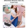 image:imageBAGSMART Travel Makeup Bag for Women Portable Waterresistant Cosmetic Case Puffy Padded Make Up Organizer Pouch Open Flat Toiletry Bag for Toiletries Brushes Pink13Leopard