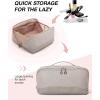 image:imageBAGSMART Travel Makeup Bag for Women Portable Waterresistant Cosmetic Case Puffy Padded Make Up Organizer Pouch Open Flat Toiletry Bag for Toiletries Brushes Pink19Tranquil Gray