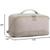 image:imageBAGSMART Travel Makeup Bag for Women Portable Waterresistant Cosmetic Case Puffy Padded Make Up Organizer Pouch Open Flat Toiletry Bag for Toiletries Brushes Pink19Tranquil Gray