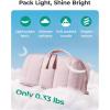 image:imageBAGSMART Travel Makeup Bag for Women Portable Waterresistant Cosmetic Case Puffy Padded Make Up Organizer Pouch Open Flat Toiletry Bag for Toiletries Brushes Pink02Baby Pink