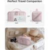 image:imageBAGSMART Travel Makeup Bag for Women Portable Waterresistant Cosmetic Case Puffy Padded Make Up Organizer Pouch Open Flat Toiletry Bag for Toiletries Brushes Pink02Baby Pink