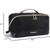 image:imageBAGSMART Travel Makeup Bag for Women Portable Waterresistant Cosmetic Case Puffy Padded Make Up Organizer Pouch Open Flat Toiletry Bag for Toiletries Brushes PinkBlack