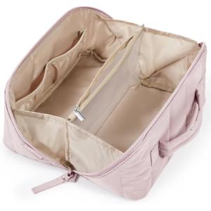image:imageBAGSMART Travel Makeup Bag for Women Portable Waterresistant Cosmetic Case Puffy Padded Make Up Organizer Pouch Open Flat Toiletry Bag for Toiletries Brushes Pink02Baby Pink