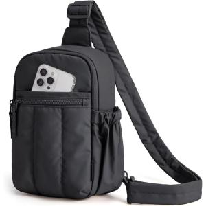 image:imageBAGSMART Small Crossbody Bags for Women Puffer Sling Bag Fanny Packs Purses Hobo Handbag for Daily Travel HikingBlack