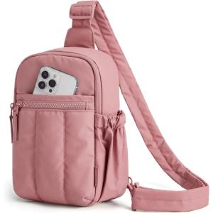 image:imageBAGSMART Small Crossbody Bags for Women Puffer Sling Bag Fanny Packs Purses Hobo Handbag for Daily Travel HikingCoral