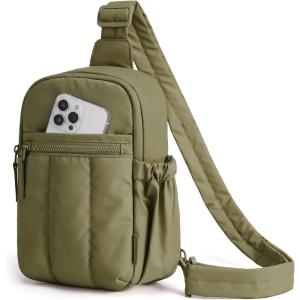 image:imageBAGSMART Small Crossbody Bags for Women Puffer Sling Bag Fanny Packs Purses Hobo Handbag for Daily Travel HikingGreen