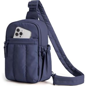 image:imageBAGSMART Small Crossbody Bags for Women Puffer Sling Bag Fanny Packs Purses Hobo Handbag for Daily Travel HikingNavy